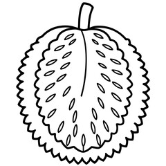 Jackfruit line art vector