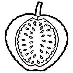 Jackfruit line art vector