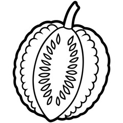 Jackfruit line art vector