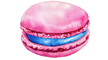 Colorful Pink Macaron Dessert Illustration