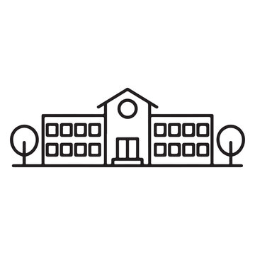 black line art school building clip art preview