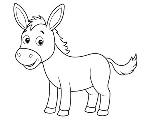 Fototapeta premium coloring page with donkey