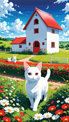 cat and house