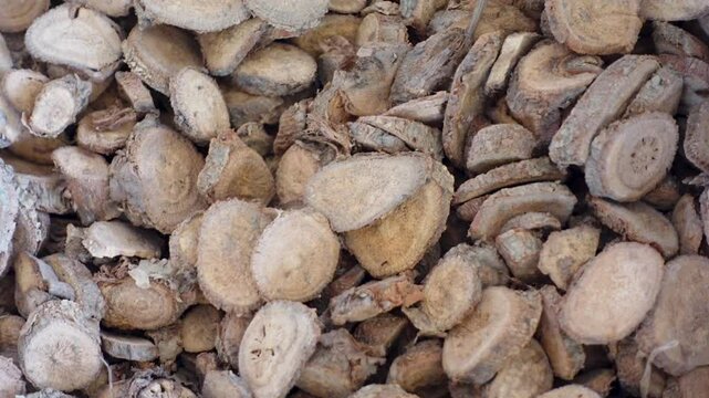 Raw Herbal Medicine roots. Raw material for making herbal medicines ready for sale. 