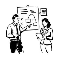 Business discussion sketchy style illustration

