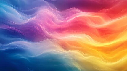 Obraz premium Noisy rainbow hues gradient background, light wave texture, album art, vibrant tones, Generative AI