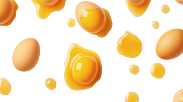 raw eggs in paper egg panel isolated on white transparent background