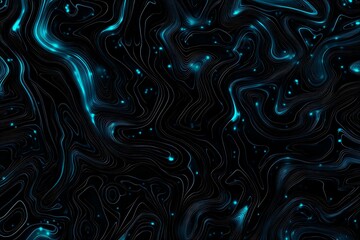Obraz premium Abstract close-up of a glowing blue digital circuit board, showcasing intricate connections and technological design on a black background. 
