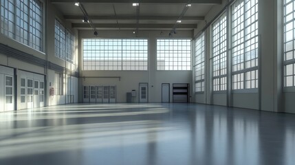 Fototapeta premium Interior of empty and clean modern warehouse