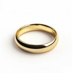 Elegant gold wedding band resting on a soft white surface, symbolizing love and commitment for special occasions