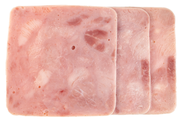 Ham slices isolated