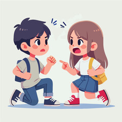 vector of children arguing