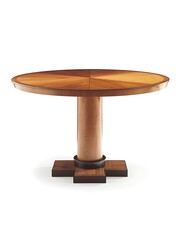 round dining table with wood finish