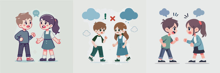 vector of children arguing