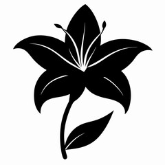 Lily Serenity black silhouette vector