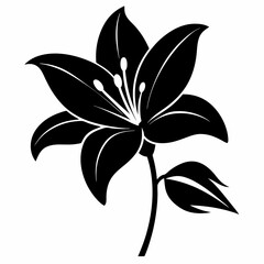 Lily Serenity black silhouette vector