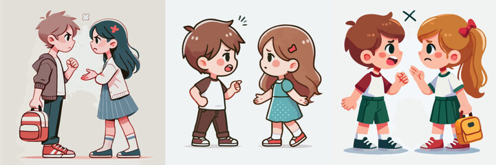 vector of children arguing