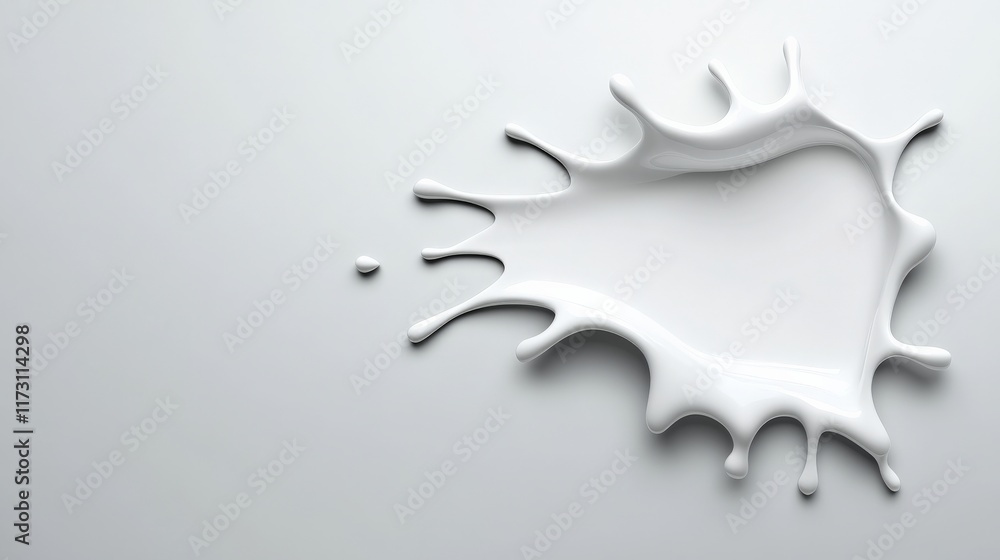 Poster abstract white splash: a captivating abstract image of a white liquid splash, frozen in time, agains