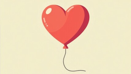 heart shaped balloon on plain background illustration