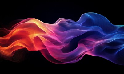 Obraz premium Fluid Colorful Digital Gradient Waves, Generative AI