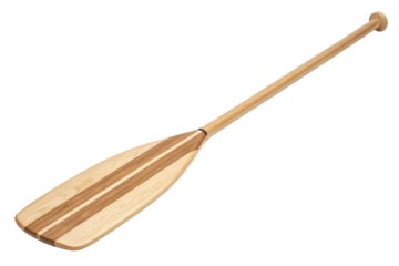 Wooden canoe paddle isolated with transparent background