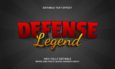 defense legend editable text effects with a game and football theme