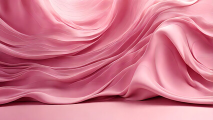 Fototapeta premium Beautiful luxury 3D modern abstract neon pink background composed of waves with light digital effect.