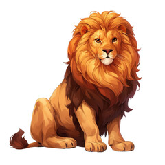 Obraz premium brown lion looking isolated on white