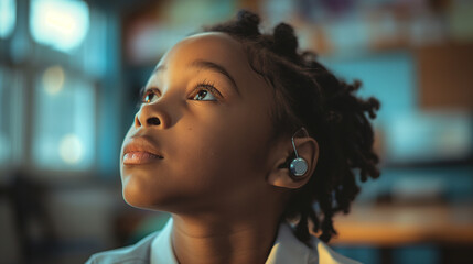 Empowered Learning: A Young Student with Hearing Aid Embracing Education