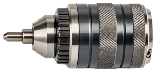 Drill chuck with a drill bit isolated with transparent background