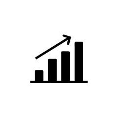 upward arrow with a bar graph incorporated, symbolizing business growth and progress.