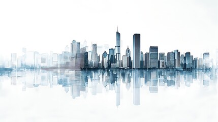 Obraz premium Outline of a city skyline on a white background