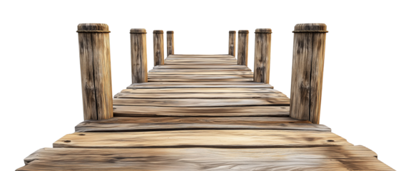 wooden pier, seaside weathered dock boardwalk, cutout png
