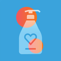 Gynecological soap for women glassmorphism illustration. Transparency blur elements. Ui layered design.