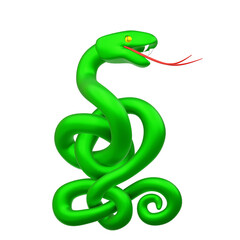 Snake on white. 3d render.