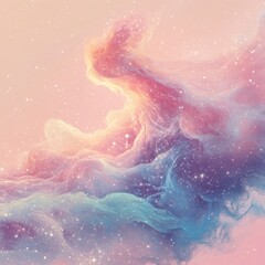 Fototapeta premium Pastel Nebula Cosmic Dreamy Swirling Galaxy