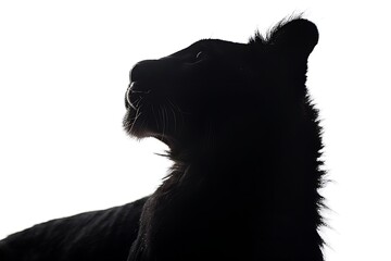 Obraz premium Silhouette of a lion�s head on a white background