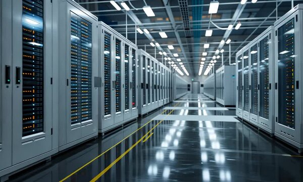 Modern Data Center with Server Racks