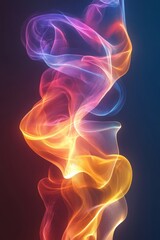 Naklejka premium Abstract Gradient Colorful Light Waves, Generative AI