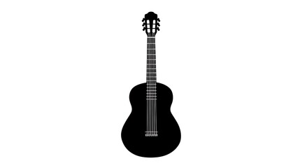 Naklejka premium Silhouette of a guitar on a white background
