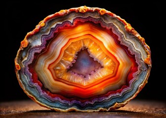 Brazilian Agate Geode Cross Section - Stunning Natural Stone Texture