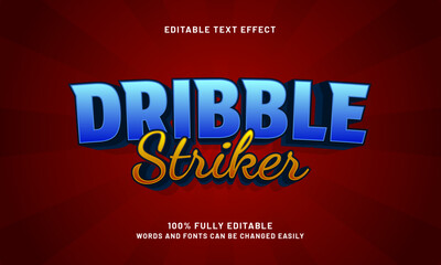 Fototapeta premium dribble striker editable text effects with a game and football theme