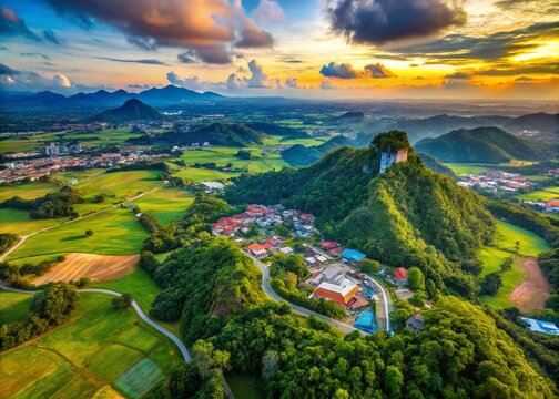 Bukit Chabang, Perlis Aerial View from Kangar City - Drone Photography
