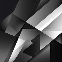 Abstract Monochromatic Geometric Composition: Shades of Gray and Black Interplay