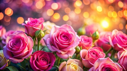 Obraz premium Captivating Artistic Backdrop of Pink Roses with High Depth of Field