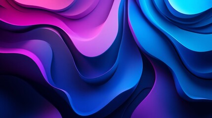 Obraz premium Abstract Purple and Blue Waves: A Digital Art Masterpiece