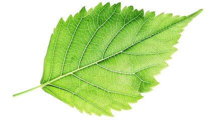 Obraz premium Outline of a leaf with veins on a white background