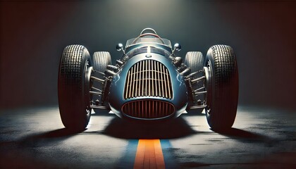 Obraz premium Classic racing car on a dark blackground