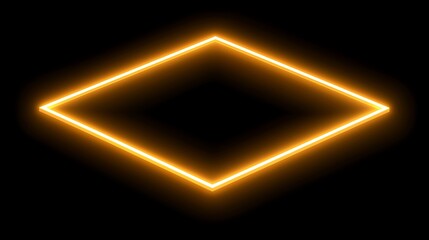 Glowing Orange Neon Diamond Shape Frame