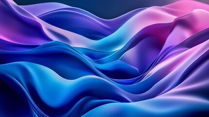 Obraz premium Abstract Colorful Waves: A Symphony of Blue, Purple, and Pink Hues